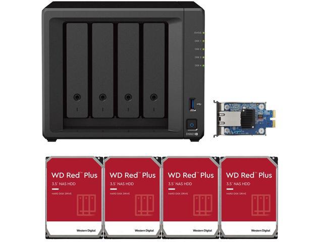 Synology DS923+ Dual-Core 4-Bay NAS, 4GB RAM, 8TB (4 x 2TB) of Western  Digital Red Plus Drives, and a 10GbE Adapter Fully Assembled and Tested By 