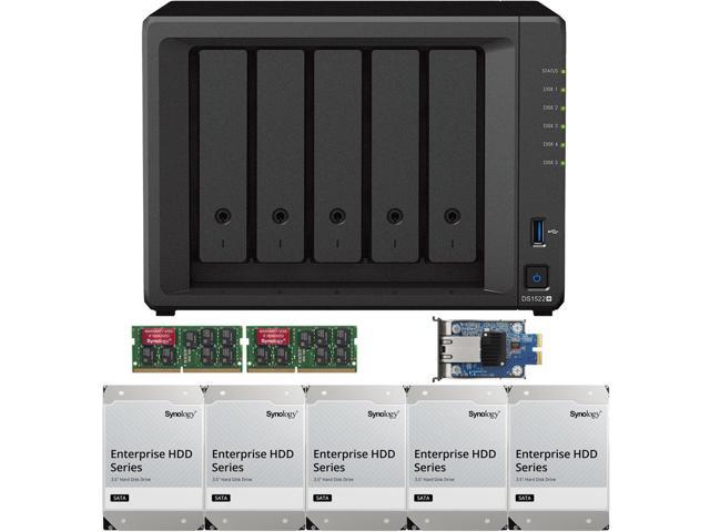 Synology 60TB DiskStation DS1522+ 5-Bay NAS Enclosure Kit with Seagate  IronWolf NAS Drives (5 x 12TB)