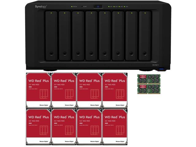 Synology DS1821+ 8-Bay NAS with 16GB RAM, 80TB (8 x 10TB) of Western  Digital Red Plus NAS Drives Fully Assembled and Tested By CustomTechSales
