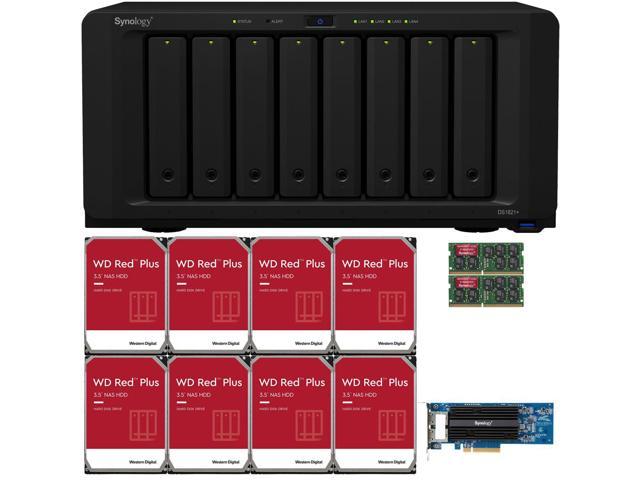 Synology DS1821+ 8-Bay NAS with 16GB RAM, a 2-port 10GbE Adapter