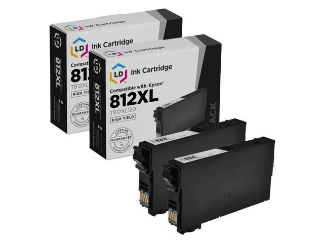 Ld Ink Cartridge Replacements For Epson 812xl T812xl120 High Yield Black 2 Pack For Use In 3226