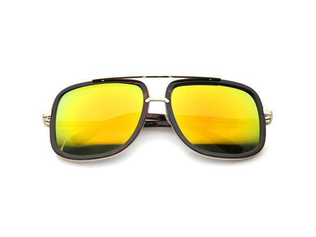 yellow mirror lens sunglasses