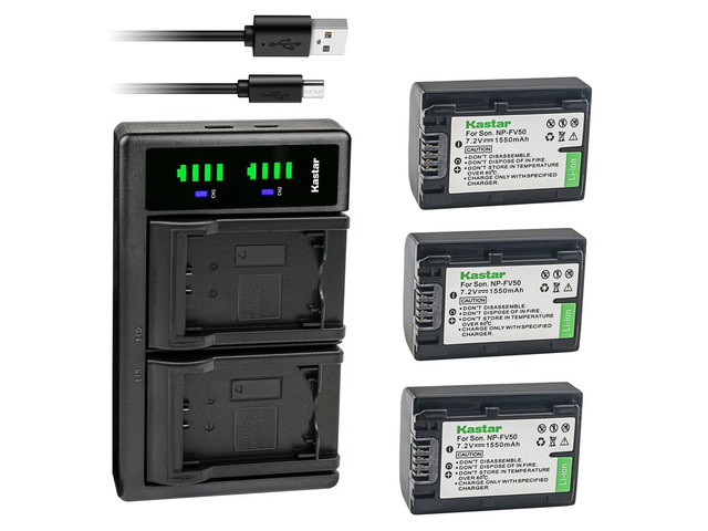 Kastar NP-FV70 Battery & Charger Kit For Sony Camcorders - 2650mAh Li-Ion