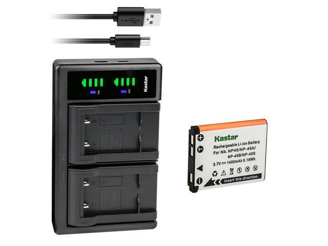 Chargeur Double USB Pour Batterie Fujifilm NP-45A – Compatible Finepix JV300 JX490 J29 E500