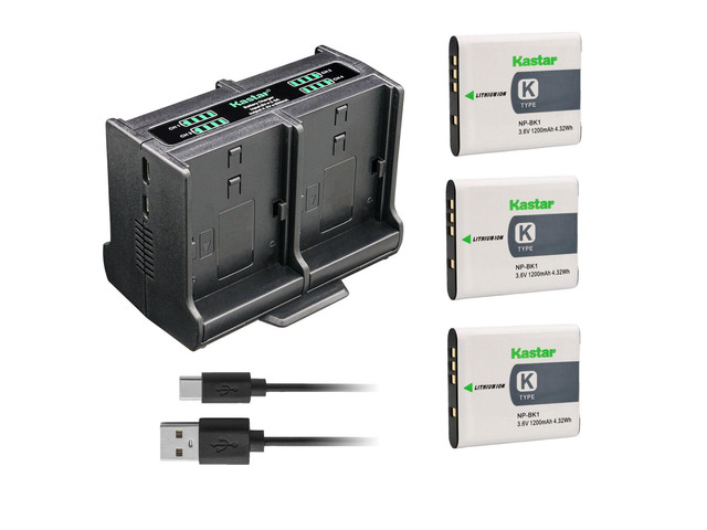 Kastar LCD Battery Charger For Sony NP-BK1 NP-FK1 K-Type Cameras - With USB?