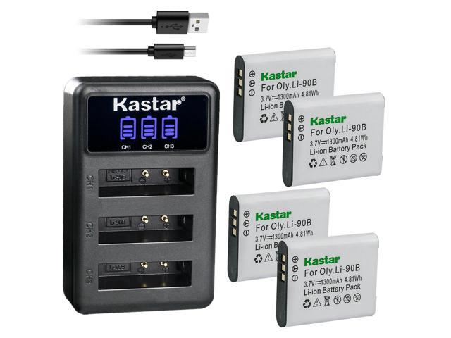 Kastar 4 Pack Battery And Lcd Triple Usb Charger Compatible With