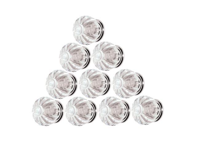 10 Clear Acrylic Cabinet Knobs And Pulls 1 1 4 Inch Dia Chrome