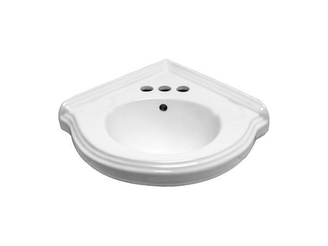 Portsmouth 22 Corner Wall Mounted Bathroom Sink In White With Overflow Newegg Com - Corner Wall Mounted Bathroom Sink