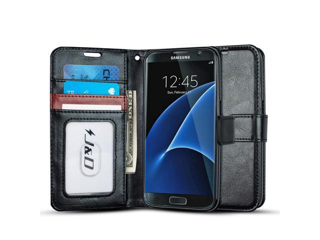 Samsung Galaxy S7 Case J D Wallet Stand Slim Fit Heavy Duty Samsung Galaxy S7 Case J D Wallet Stand Slim Fit Heavy Duty Protective Shock Resistant Flip For Black