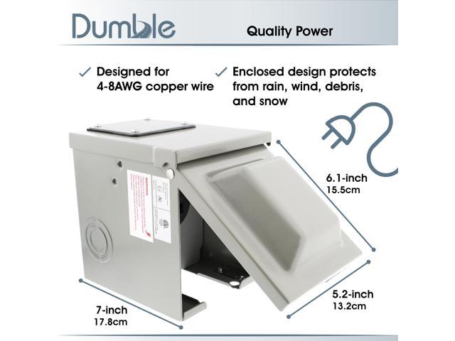 Dumble 50 AMP RV Outlet Receptacle Pedestal Box - NEMA 6-50R 50