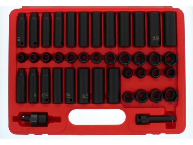 Sunex 3342 42pc 3//8/" Std and Deep Length Master Impact Socket Set