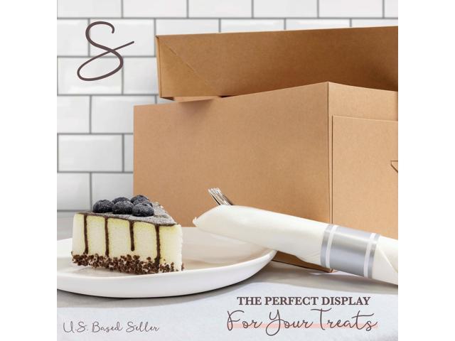 Spec101Cake Boxes with Window 25-Pack 12” x 12” x 6” Inch White Bakery Boxes 