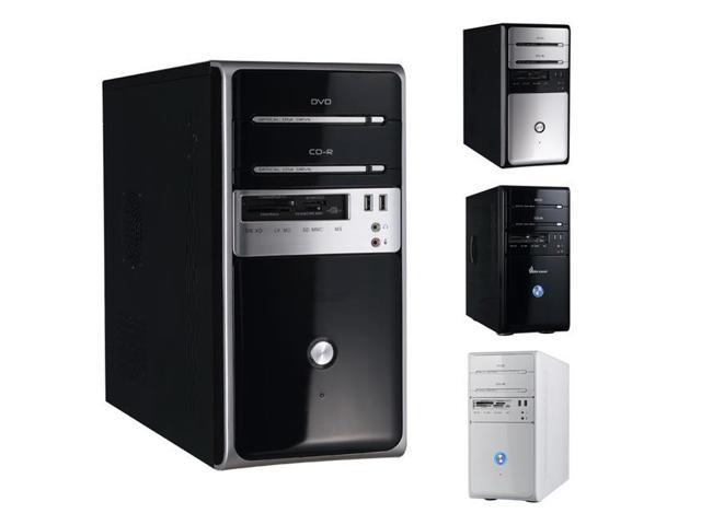 Winsis Inc WN-26 MicroATX Mini Tower 2-2-2 Card Reader USB 350W P-S Black Silver