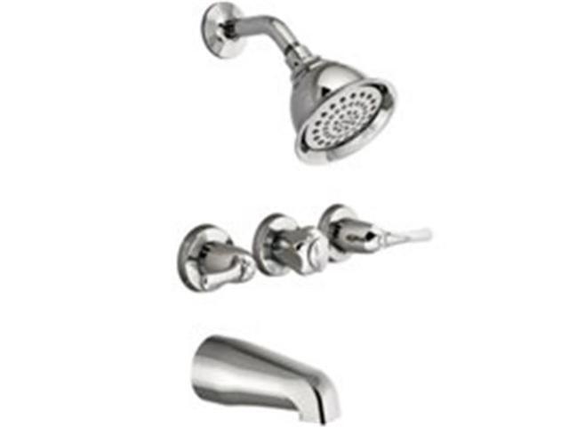 Moen 82403ep 3 Handle Tub Shower Faucet Chrome Newegg Com