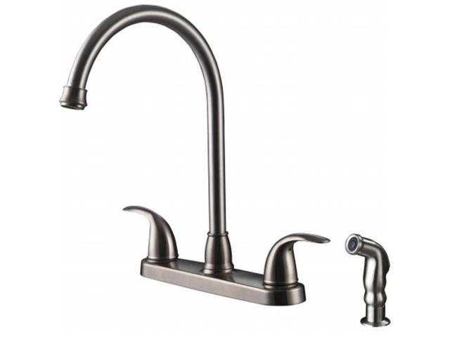 Ultra Faucets UF21043 Two-Handle Stainless Steel Kitchen Faucet With Matching Si