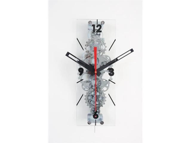 Large Moving Gear Wall Clock Spiral Bezel