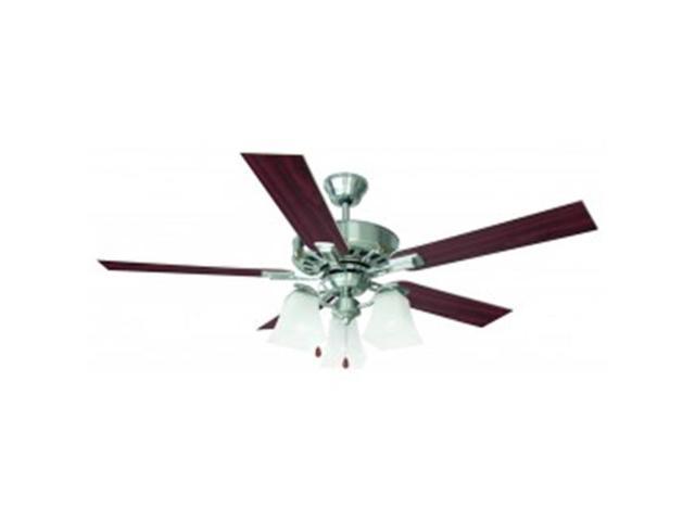 Design House 154138 Torino 52 In 3 Light 5 Blade Ceiling Fan Redwood Or Light Maple Blades Satin Nickel Finish