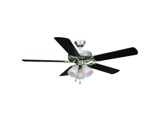 Design House 153957 Millbridge 52 In 3 Light 5 Blade Ceiling Fan Black Or Light Maple Blades Satin Nickel Finish