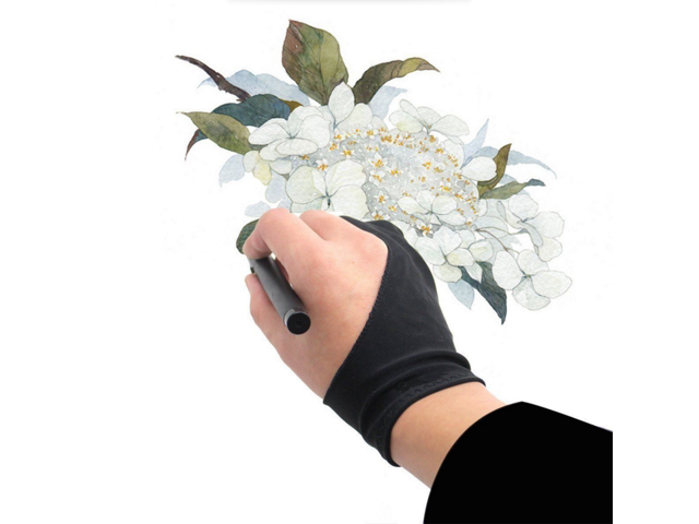Drawing Tablet Gloves Drawing Monitor Pen Display Two Fingers Gloves for Graphics Tablet 2 Pack
