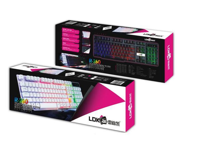  HHmei Colorful Crack Led Illuminated Backlit USB Wired Pc  Rainbow Gaming Keyboard - R260 Colorful Backlit Keyboard Cf LOL  Professional Gaming Keyboard Luminous USB Cable Gaming Keyboard Black :  Video Games