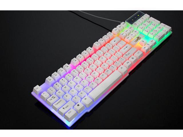  HHmei Colorful Crack Led Illuminated Backlit USB Wired Pc  Rainbow Gaming Keyboard - R260 Colorful Backlit Keyboard Cf LOL  Professional Gaming Keyboard Luminous USB Cable Gaming Keyboard Black :  Video Games