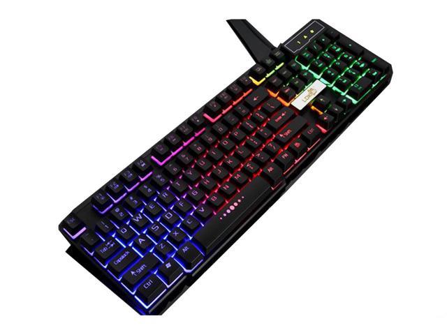  HHmei Colorful Crack Led Illuminated Backlit USB Wired Pc  Rainbow Gaming Keyboard - R260 Colorful Backlit Keyboard Cf LOL  Professional Gaming Keyboard Luminous USB Cable Gaming Keyboard Black :  Video Games