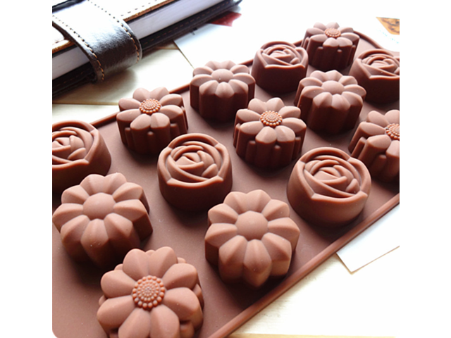 New Flower Chocolate Large Cake Candy Mold  Baking Pan Soap Silicone Mould Jelly 
