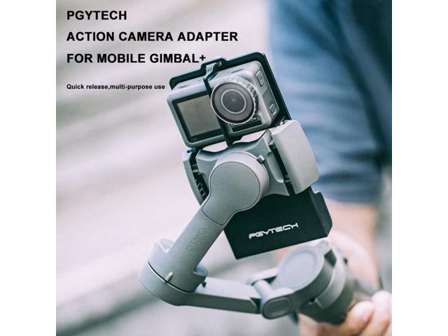 Action Camera Adapter Plus for Mobile Gimbal for DJI OSMO Action/GoPro 3/3+/4/5/6/7 Action Cameras Mounting on DJI OSMO Mobile 3/OSMO Mobile 2 with Luckybird USB Reader iSteady