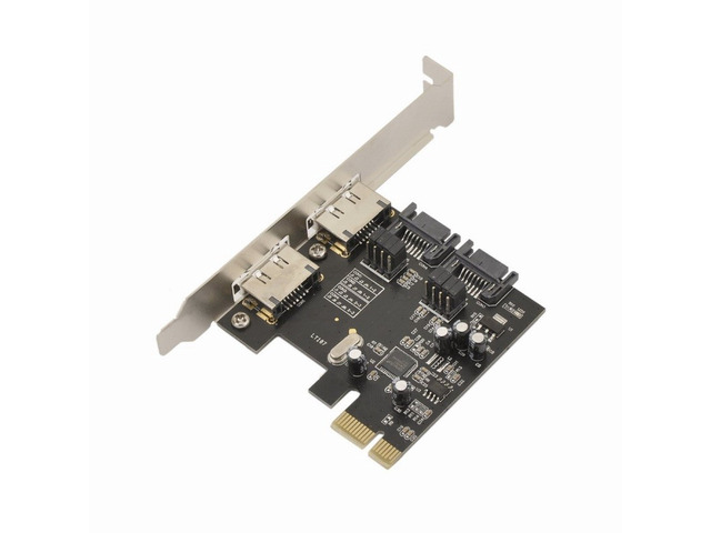 New 2 Port eSATA e-SATA 3.0 and 2 Port SATA 3.0 Serial ATA to PCI-E PCI ...