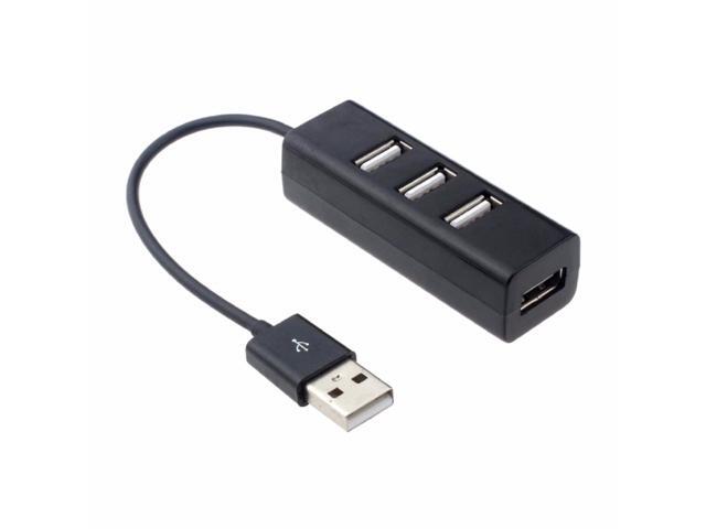 3 ports USB2.0 Mini Rotate Adapter Hub+USB3.0 insert Fr Notebook//Tablet//PC Black