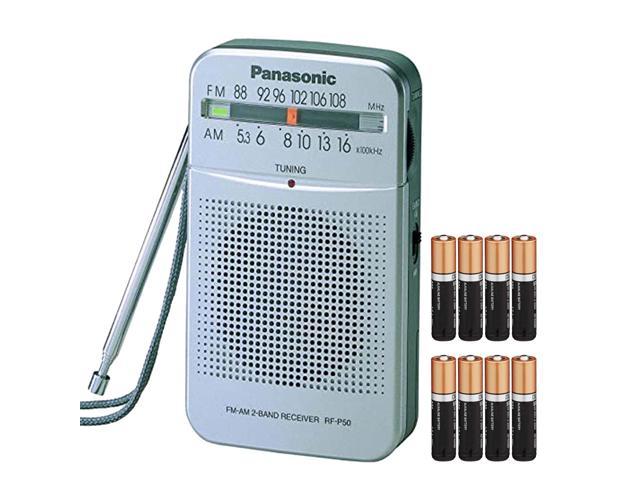 Panasonic RF-P50D Portable FM/AM Radio and 4x Panasonic Alkaline 