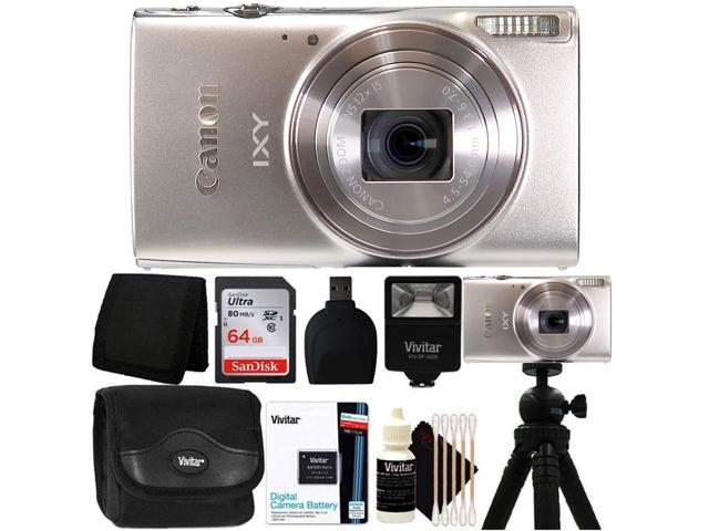 Canon Powershot IXY 650/ELPH 360 20.2MP Point and Shoot Digital Camera  (Silver) with 64GB Accessory Bundle