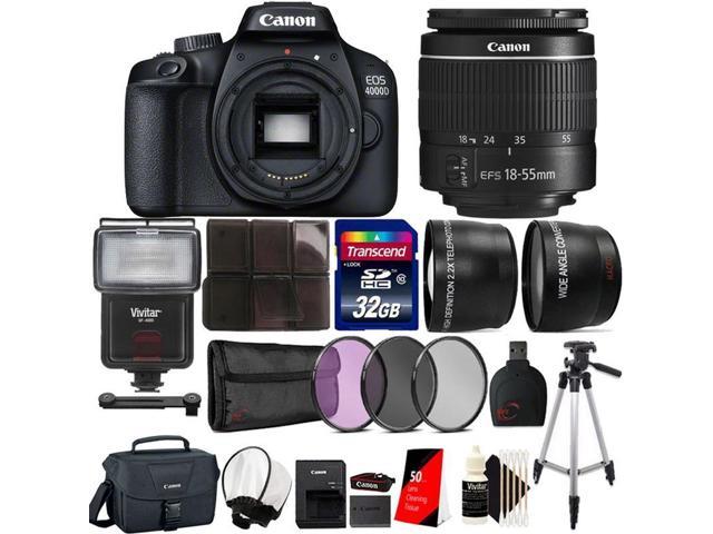 Portret Speels Sluier Canon EOS 4000D 18MP Wi-Fi / NFC DSLR Camera with 18-55mm lens + SF-4000  Ultimate Accessory Kit - Newegg.com