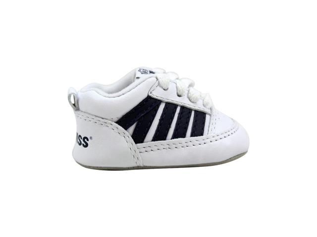 K Swiss Crib 5 Stripe White Navy Toddler 2611109 Size 0 Medium