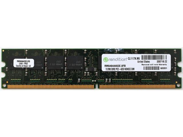 MEMORY, RM6464AA53E.8FB 512MB DDR2 PC2-4200 NONECC DIMM