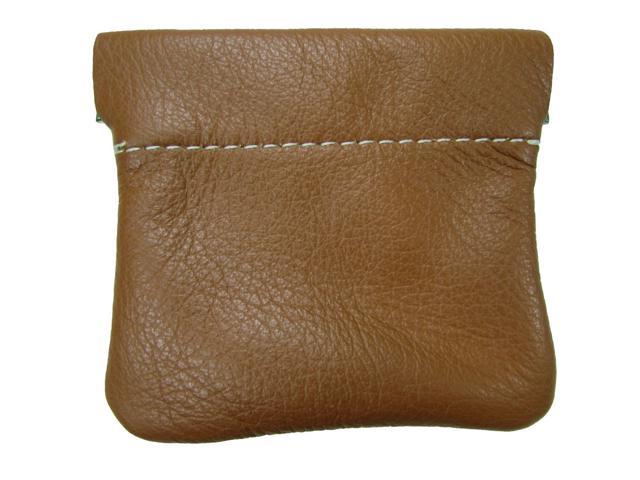 leather squeeze coin purse
