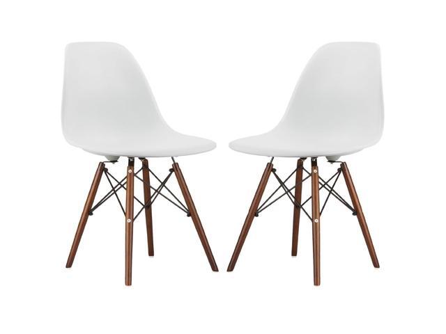 Nicer Furniture Set Of Two 2 White Eames Style Side Chair White Eames Style Side Chair