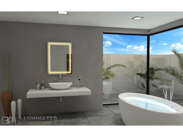 Paris Mirror Harm24323000 24 X 32 In Harmony Lighted Bathroom With 3000k Newegg Com
