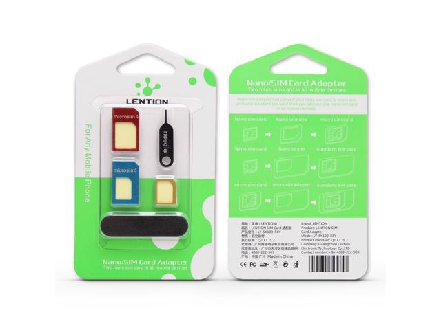 Lention 5 In 1 Nano Sim Card To Micro Standard Sim Card Adapter