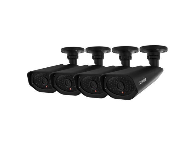 Defender PRO Widescreen Outdoor Security Cameras with Automatic 150ft Night Vision and Aluminum Vandal Resistant Housing - 4 Pack (21146)