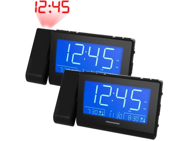 Auto Dimming Battery Backup Magnasonic Alarm Clock Radio with Time Projection 