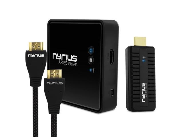 Nyrius ARIES Prime Wireless Video HDMI Transmitter & Receiver for HD 1080p Video Streaming with BONUS HDMI Cable