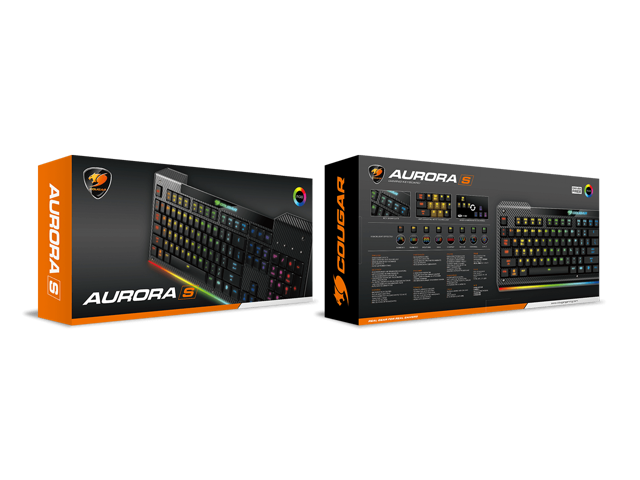 Cougar Aurora S Gaming Keyboard with Carbonlike Design and Multicolor Lighting
