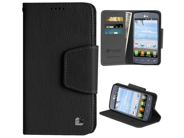 Black Infolio Wallet Credit Card Cash Case Stand For Lg Optimus Dynamic 2 L39c Newegg Com