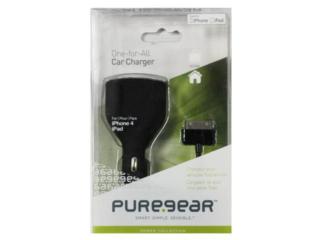 PureGear 2.1 AMP Single USB Car Charger with Apple USB Charge/Sync Cable (Apple Certified)