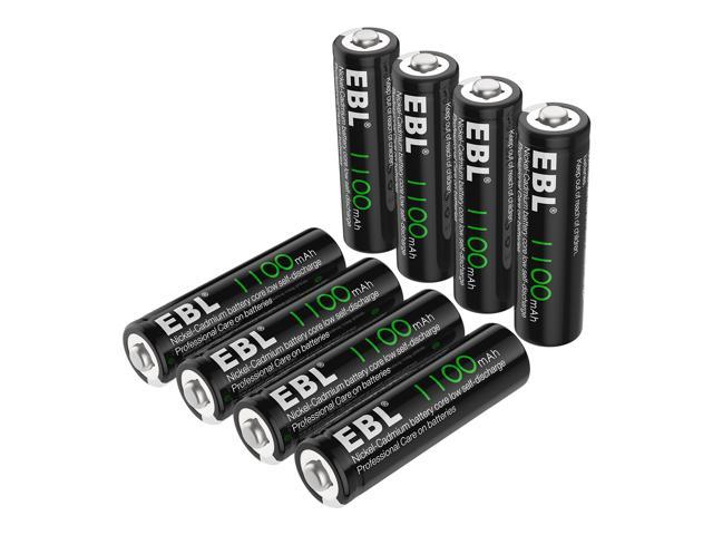 EBL 8pcs AA 1100mAh Ni-CD Rechargeable Batteries for TV Wireless Mouse ...