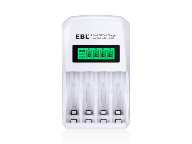 EBL LCD Smart Individual 907 Battery Charger for AA AAA Ni-MH Ni-CD  Rechargeable Batteries 