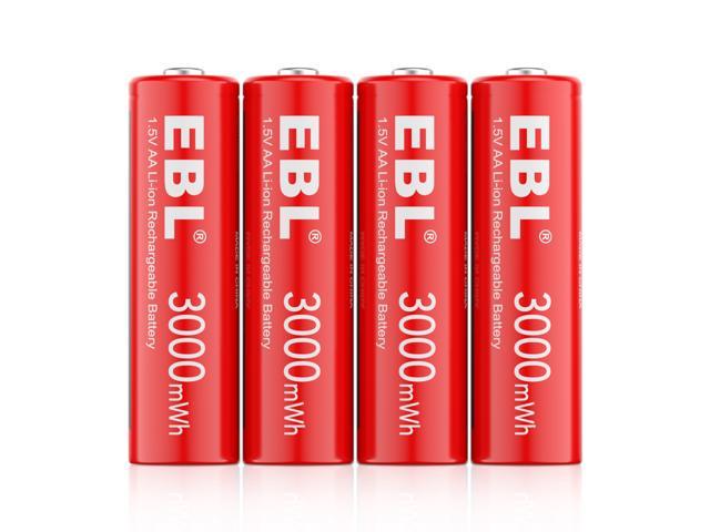 4 x 1.5v 3000mWh AA Lithium Li-Polymer Rechargeable Batteries With USB Charger 