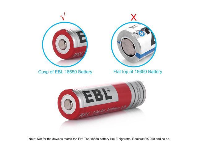 EBL 2 Pack 3.7V 3000mAh Lithium ion Rechargeable Batteries With Battery