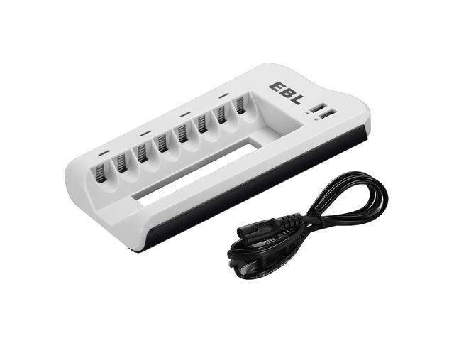 Watson 4-Bay USB Charger and Portable Power Pack for AA and AAA NiMH Batteries 